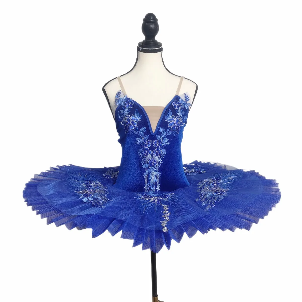 

Ballet Tutu Skirt White Swan Lake Professional Ballet Costume Blue Velvet Tops Girls Ballerina Dress Kids Belly