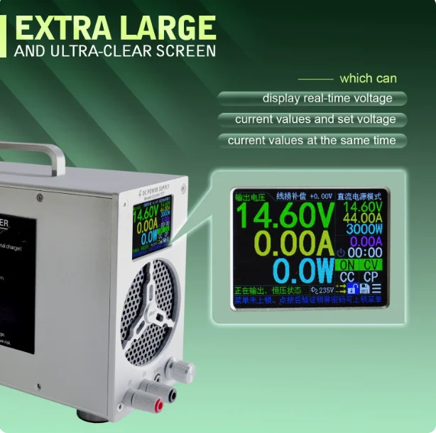 36V48V120V25A lithium iron phosphate battery charger 60V50A battery adapter adjustable voltage and power