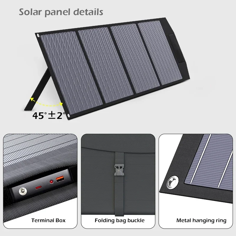 1000W Foldable Solar Panel Portable Monocrystalline ETFE 18V-24V Solar Charger Solar Generatorsfor RV Camping  IP67 Waterproof