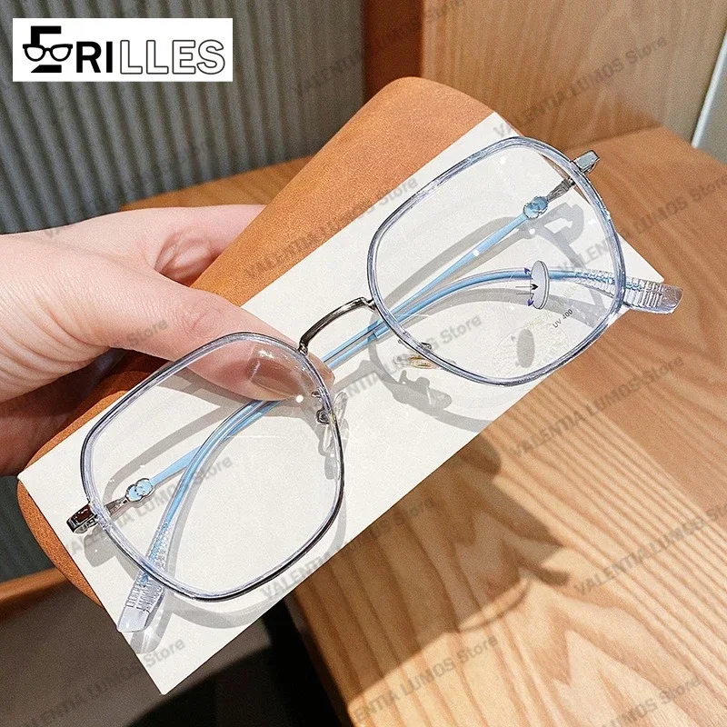 

Polygonal Prescription Frames, TR90 Full Frame Blue Light & UV400 Glasses, Fashion Protective Eyewear for Digital Screens