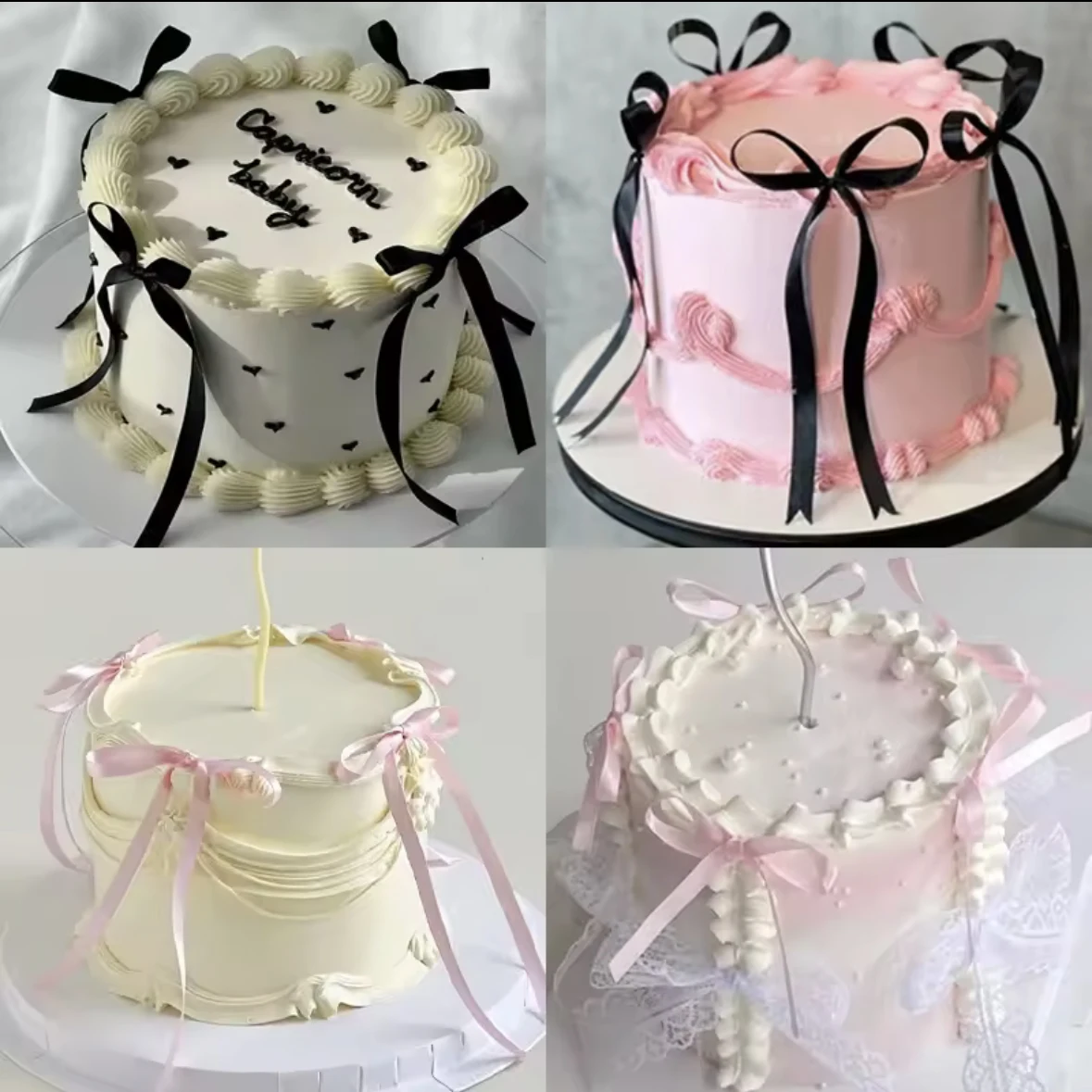 10 قطعة تزيين الكعكة الباليه الشريط القوس الكعك توبر متعددة الأغراض مضحك الوردي الأزرق الأسود الانحناء عيد ميلاد سعيد الكعك الديكور