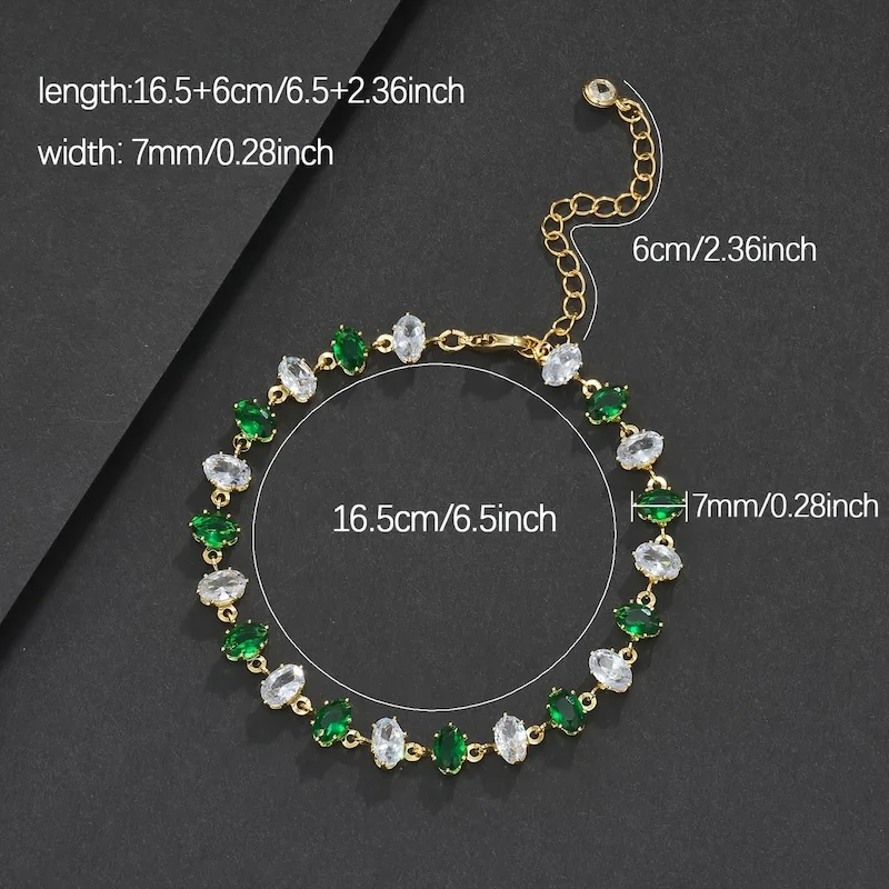 

7mm Green CZ Bangle Jewelry Gift
