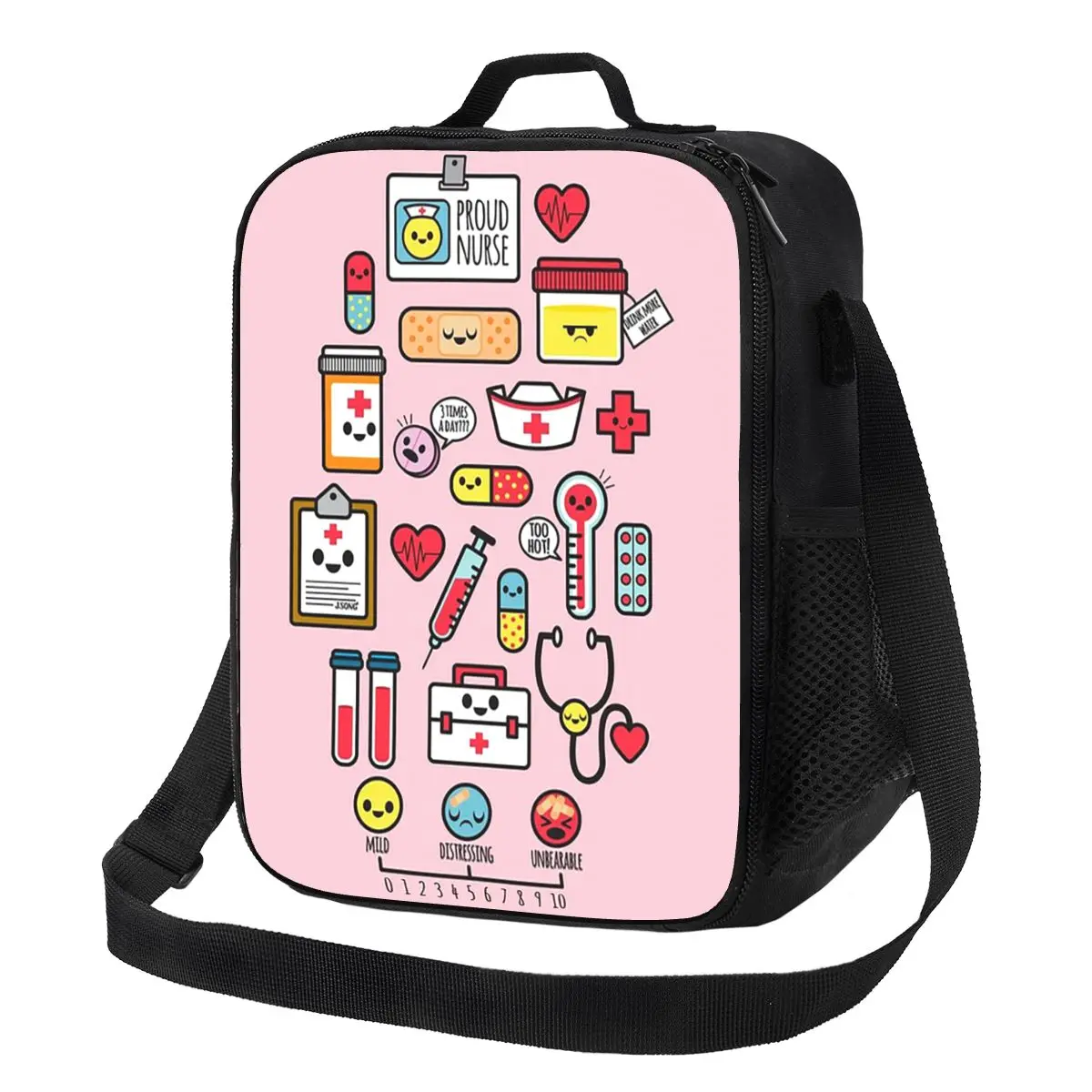 

Proud To Be A Nurse Pink Insulated Lunch Bag School Picnic Storage Food Boxes Portable Container Cooler Thermal Lunch Box Tote