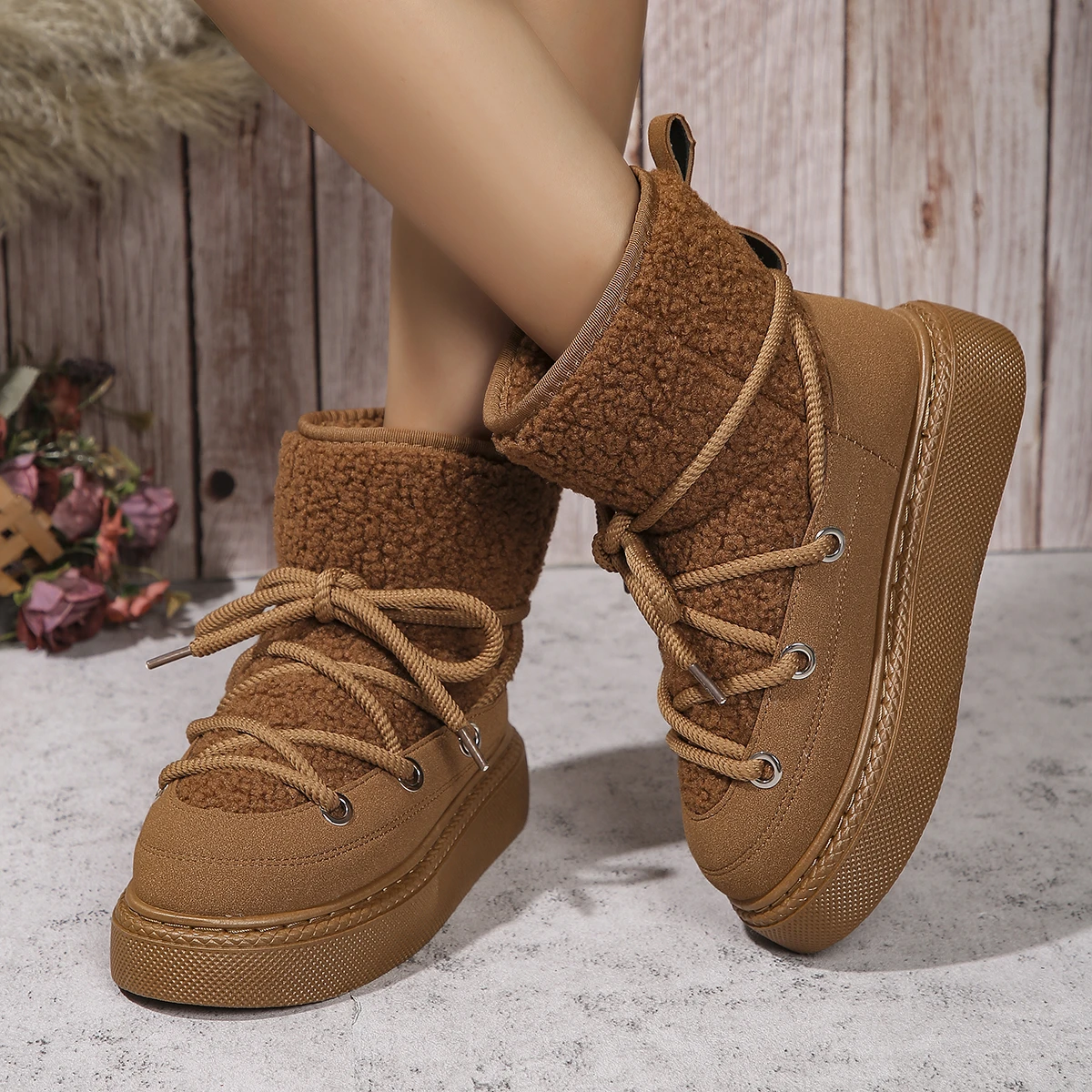 Women Boots Spring and Autumn Winter Shallow Boots Comfortable Lightweight Fashion Boots Outdoor Hot Round Toe Shoes for Women