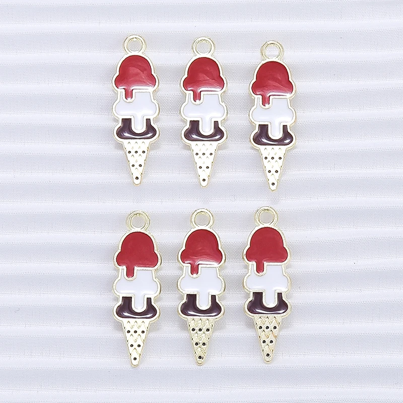 10 Stück Mix süße Sommergetränk Charms Emaille Eis Popsicle Charms Anhänger für Schmuckherstellung DIY Ohrringe Halskette Handwerk Geschenk – Detail 4