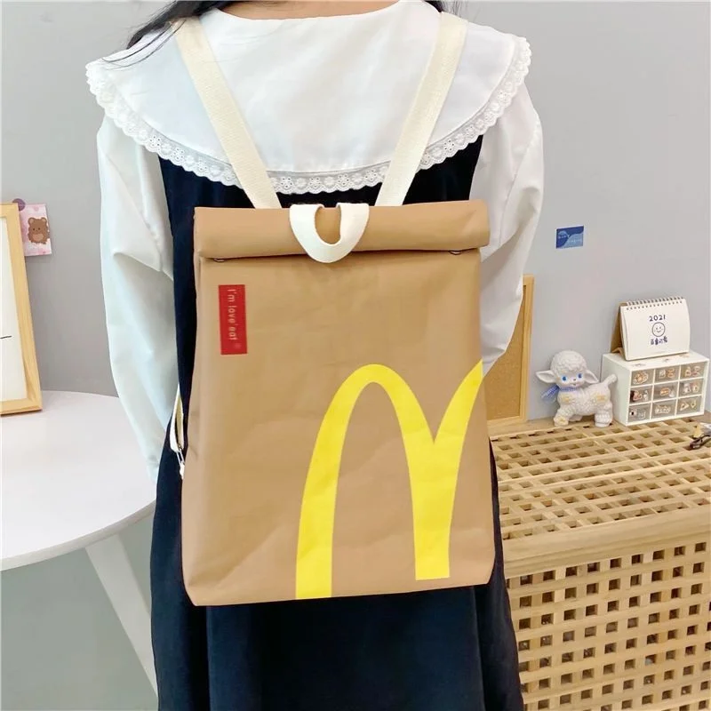 Mcdonald Backpack Wholesale Kfc School Starbucksnew Kawai Personalized Student Backpack Casual Drawstring Backpack Gift Hot