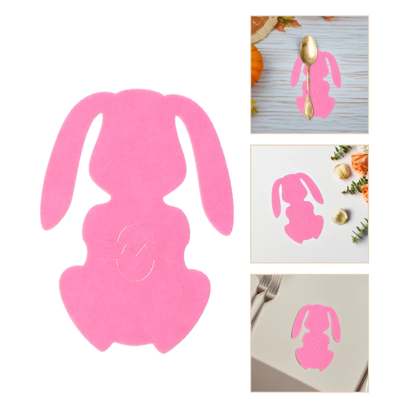 

12Pcs Bunny Placemats for Easter Tableware Decorations Felt Drink Coasters Absorbent Spring Dining Mats Non-Slip Holiday Party