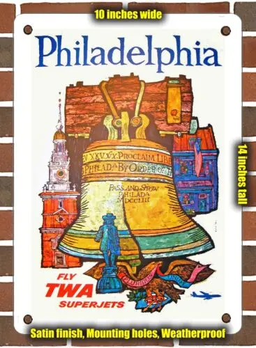 METAL SIGN - 1969 Philadelphia Fly World Airlines Superjets - 10x14 Inches