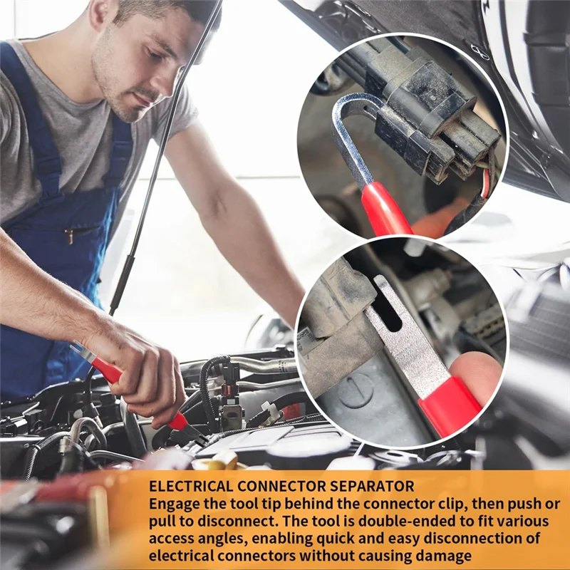 AT02-3Pcs Automotive Electrical Disconnect Pliers Electrical Connector Pliers Angled Wire Plug Removal Tool