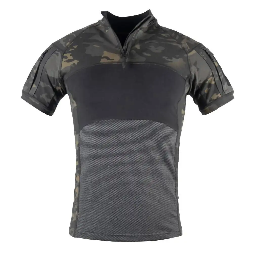 Men's Tactical Training T-shirts Summer CS Field Combat Short Sleeve Outdoor Sports Training Camouflage Frog Tactical Tops Tee view 4