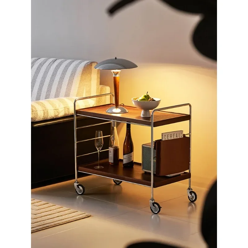 trolley movable side table small coffee table living room rack exquisite sofa side table