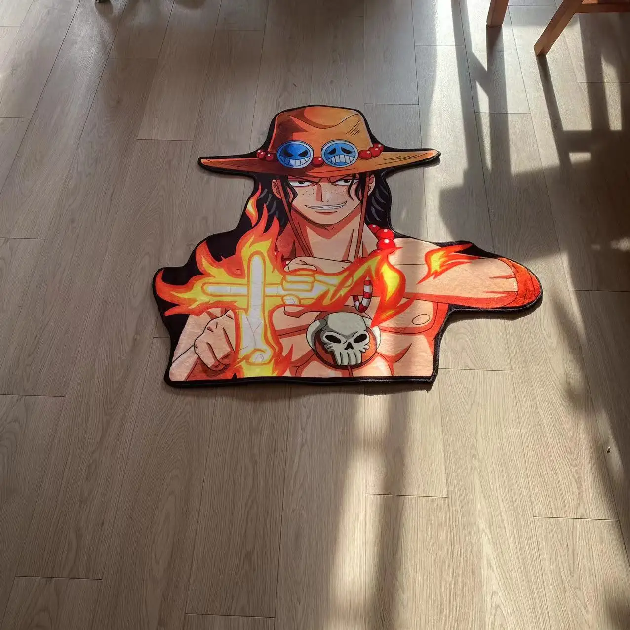 ONE PIECE Portgas·D· Ace Manga Irregualr Soft Carpets for Living Room Cartoon Rug Doormat Home Deco Children Kids Birthday Gift