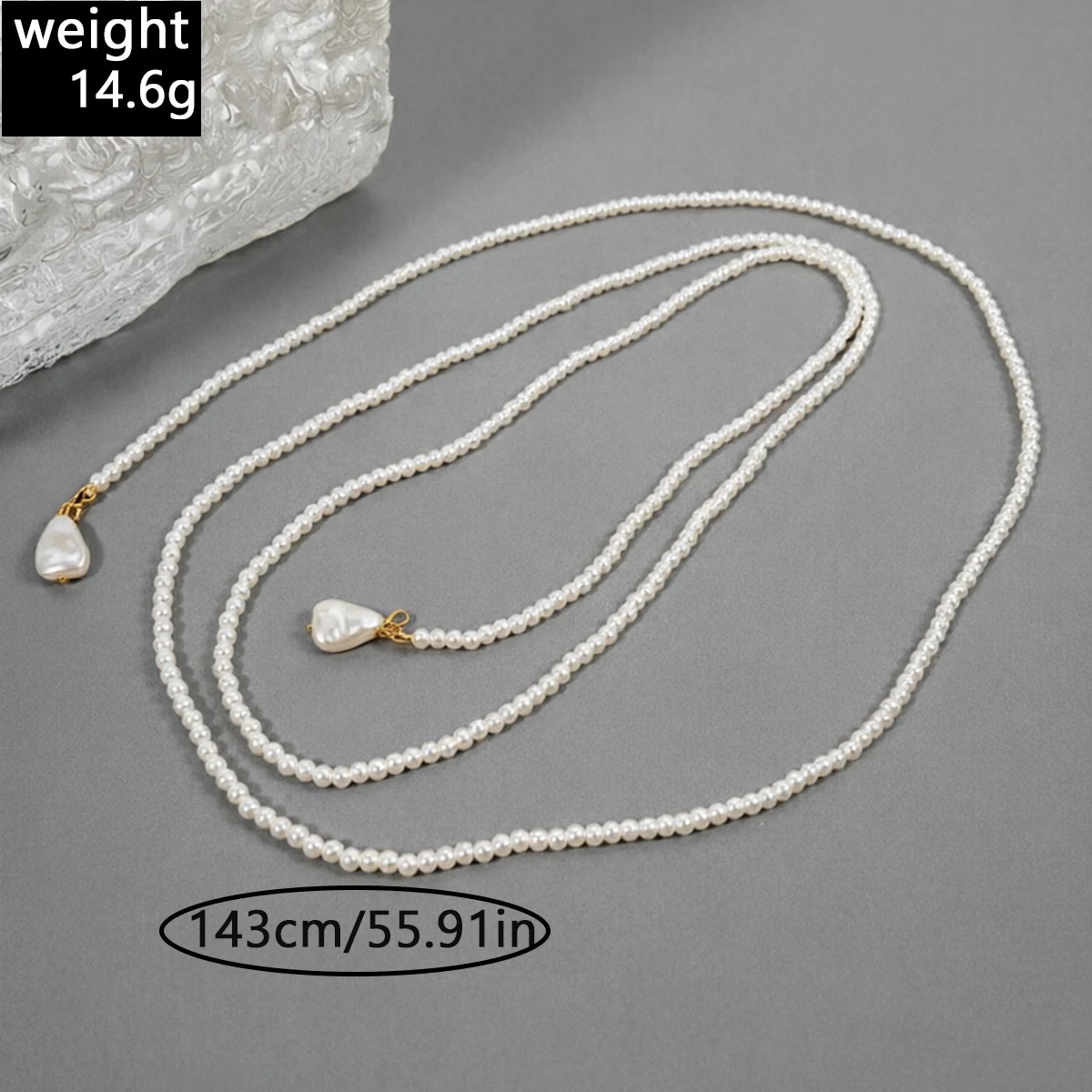 Tocona Bohemian Imitation Pearl Necklace Long Multi-Layer Women's Temperament Sweater Chain Luxurious Jewelry
