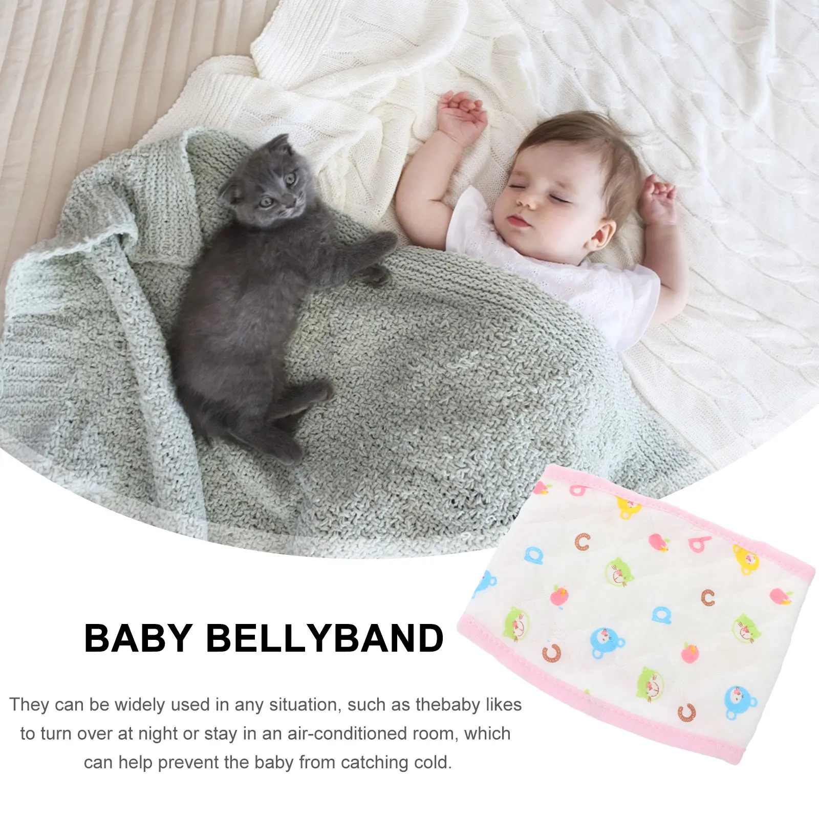 

3pcs Printed Baby Belly Bands Comfortable Cotton Abdominal Belts Newborn Warm Navel Protection Belly Wraps Cold Weather Outdoor