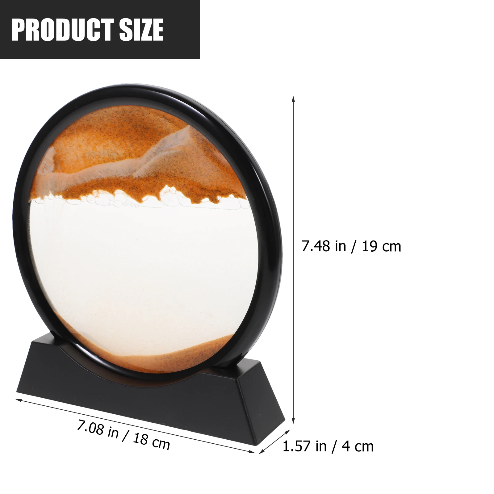 Clessidra d'arte 3D Decorazione artistica con sabbia in movimento Desktop Home Office Decor Pittura con sabbia 3D Paesaggio sabbie mobili Immagine