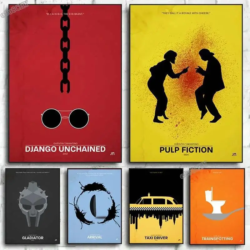 Vintage Minimalist Pulp Fiction  Arrival Movie Canvas Posters  Modern Living Room Wall Art Decor