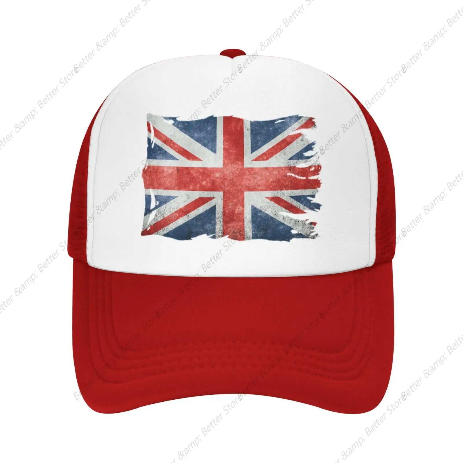 

Vintage Torn Broken Britain UK Flag Mesh Baseball Cap Sports Hip Hop Unisex Dad Truck Flat Hats