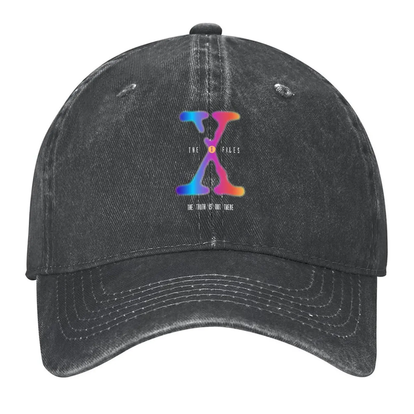 

Colourful X Files Logo Baseball Cap Hip Hop Bobble Hat Rugby Sunscreen Men's Baseball Women's
