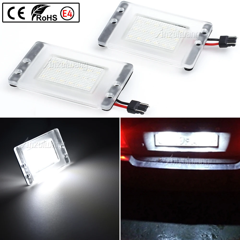 2Pcs Error Free White LED License Plate Light Number Plate Lamp For Volvo V70 1997-2000 For Volvo 850 1991-1996