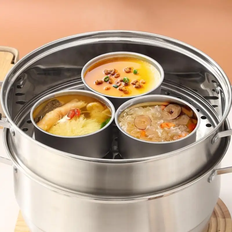 1/3/5PCS Stainless Steel Steamed Egg Bowl With Lids Ramen Rice Fruit Salad Stew Bowls Soup Cup Food Container Kitchen Tableware view 3