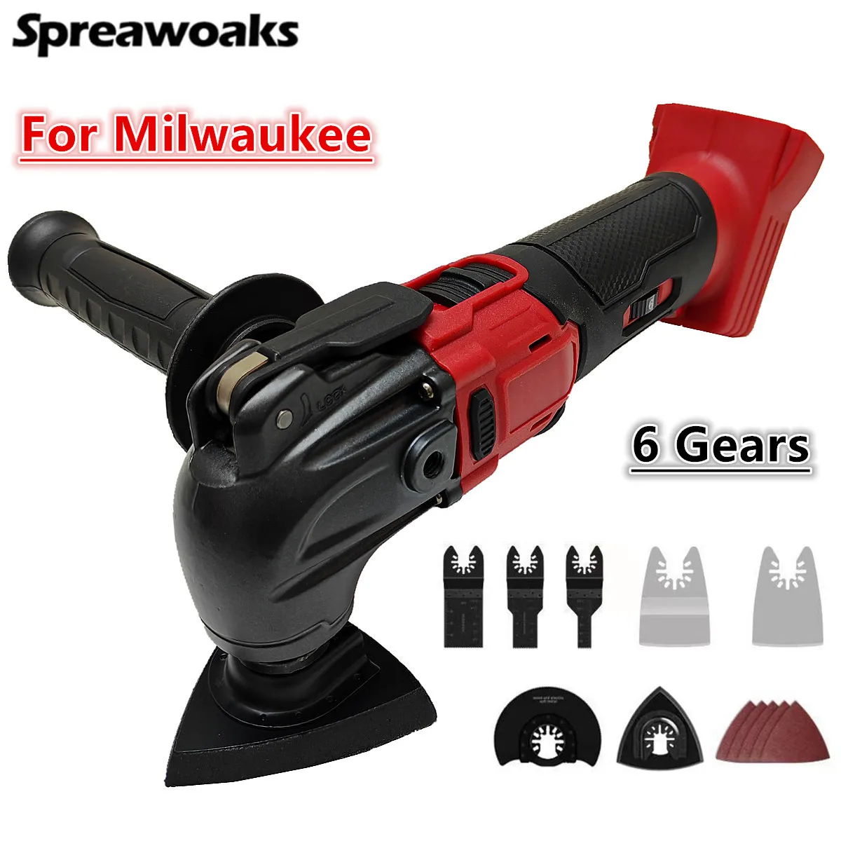 

Electric Oscillating Multi Function Tool 6 Gears Cordless Vibration Trimmer Cutting Saw Power Tools For Milwaukee 18V Battery