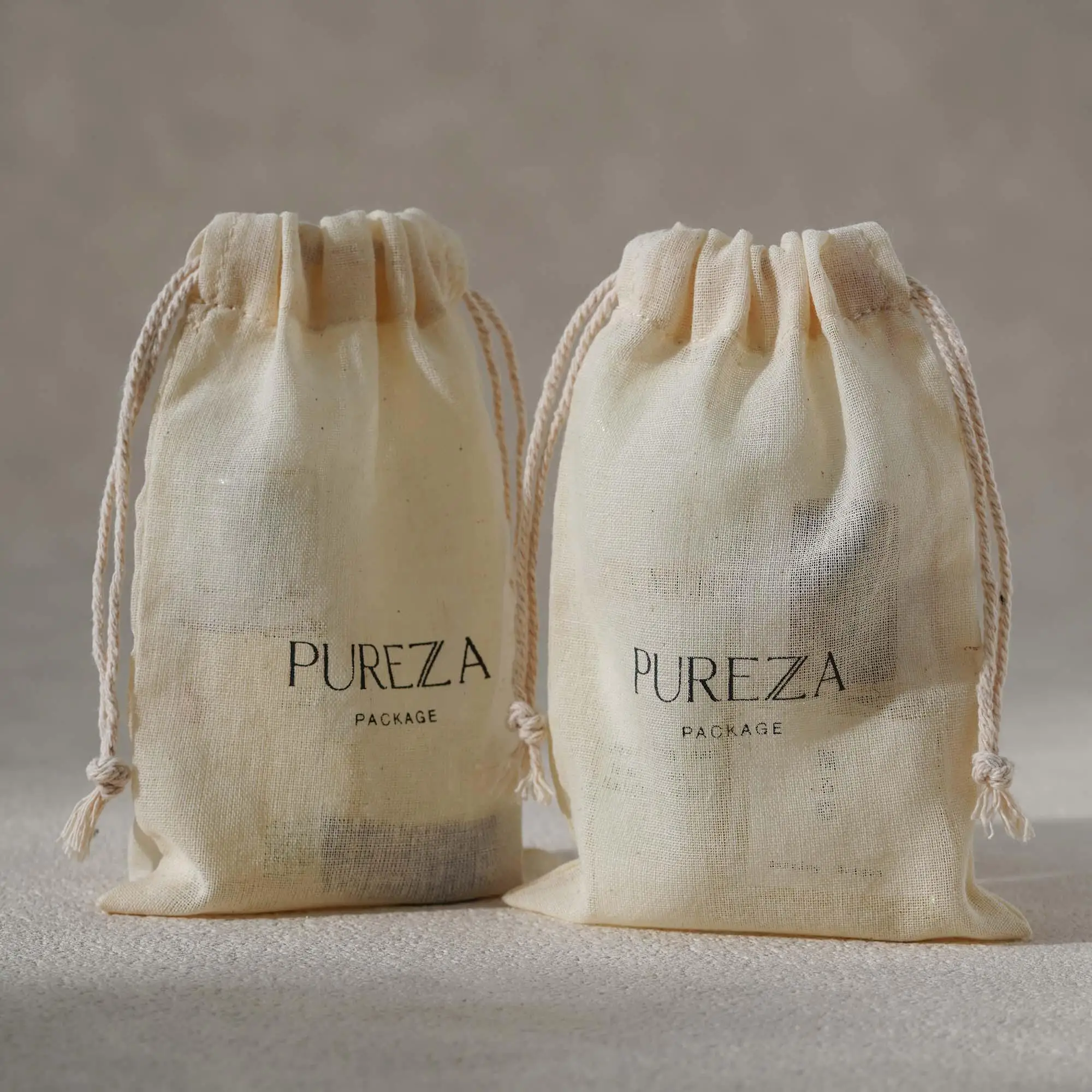 

Custom Logo Cotton Drawstring Pouch Personalized Eco Reusable Gift Bag for Skincare Cosmetics Wedding Favors Jewelry Packaging