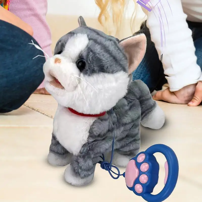 Walking Kitty Plush Toy Funny Electric Interactive Cat Plush Toy Stuffed Cat Plush Unique Plush Stuffed Animals Stuffed Animal