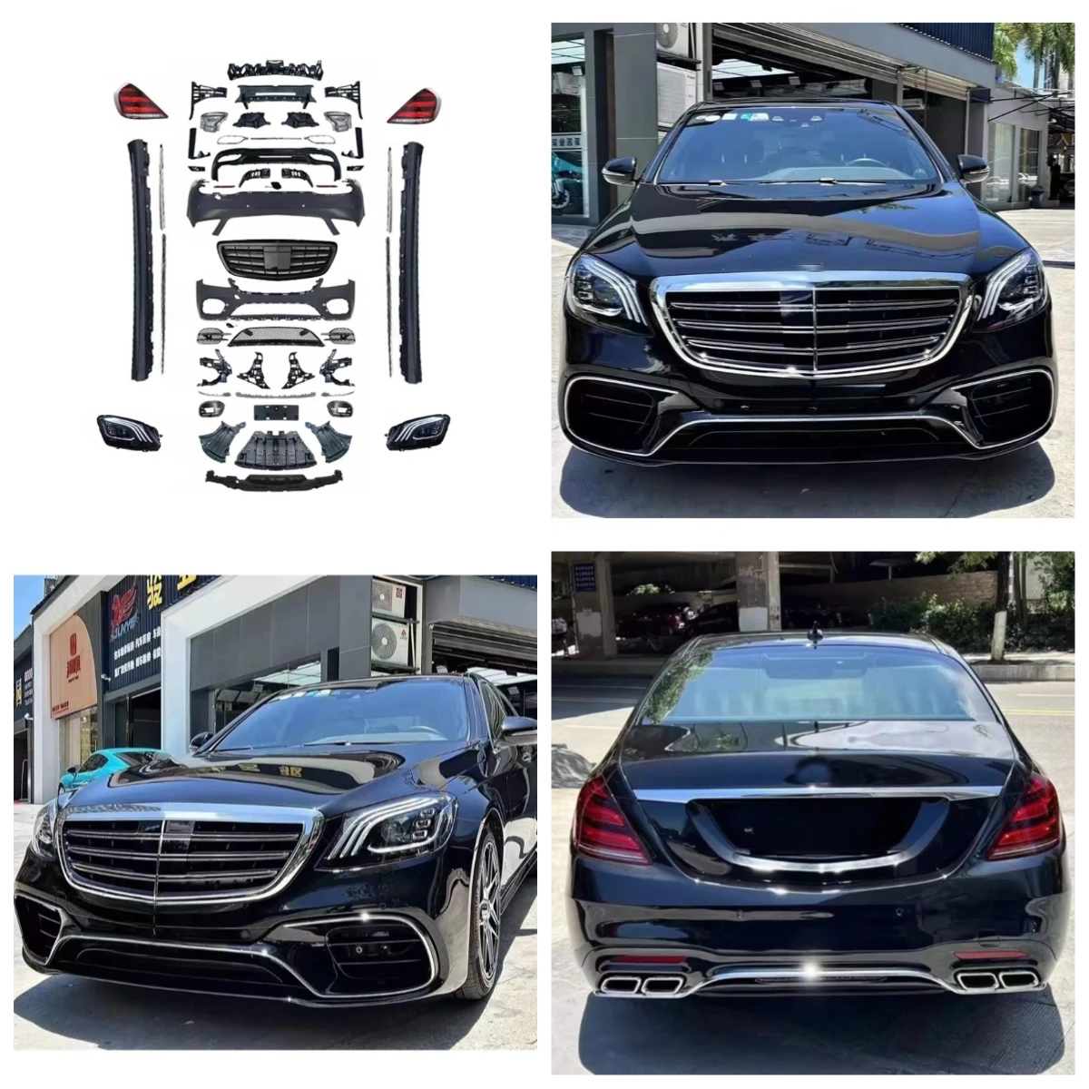 

Stlf High Quality Front Rear Bumper LED Headlights Tail Lights Upgrade 2020 W222 S63 Style Body Kit For W222