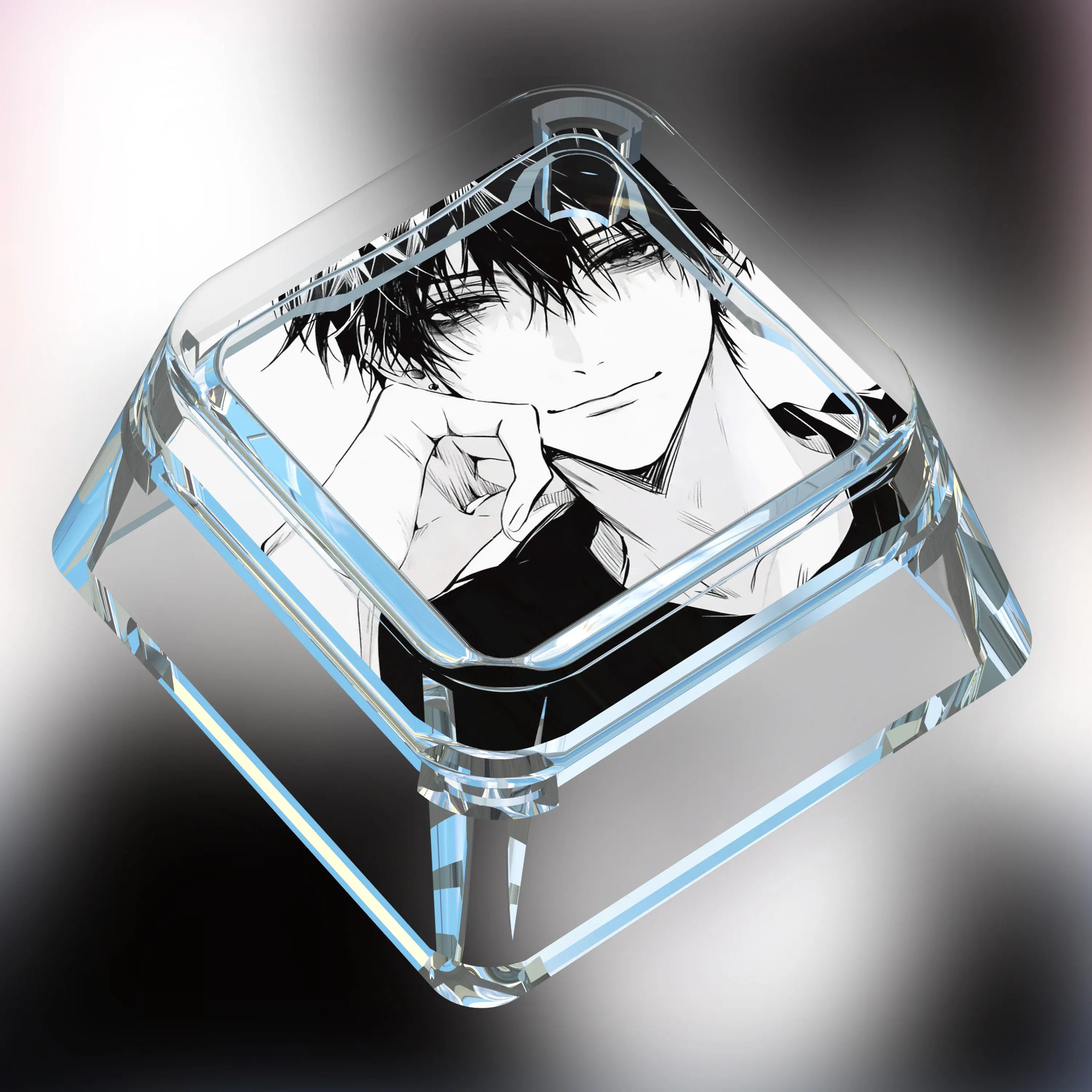 Diy Self Made Cartoon Two-Dimensional Boys Mechanical Keyboard Keys Cross-Axis Mechanical Keyboard Pc Personalized Keycaps Gift
