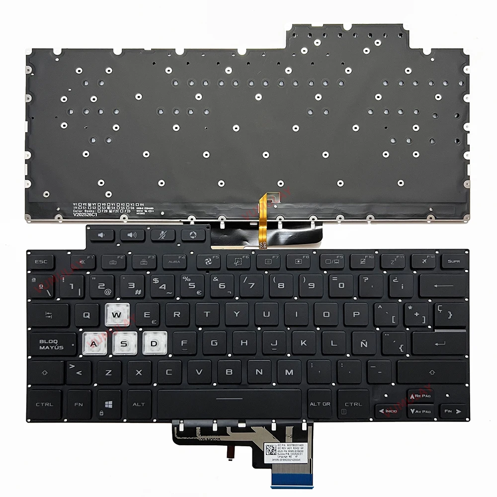 Imagem -02 - Teclado Retroiluminado para Asus Asus Traço Tuf F15 Fx516 Fx516p Fx516pr Fx516pm Fx516pc Fa516 Tuf516pm Tuf516pr V202526de1 Espanhol