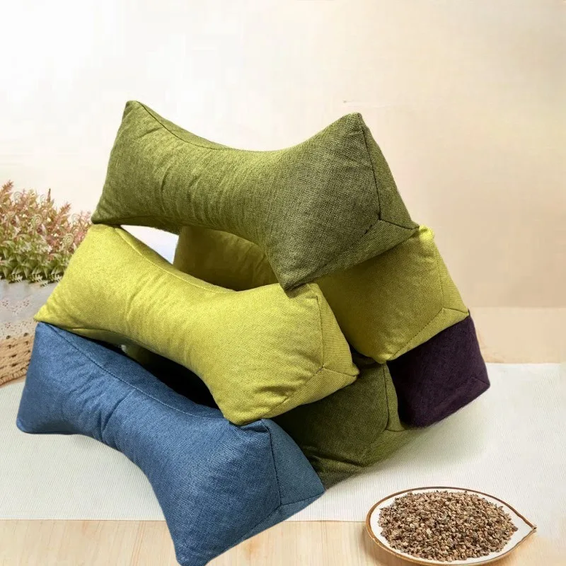 Natürliches Nackenkissen mit Buchweizenrumpf – dreieckiges Traktion- und Dehnkissen zur Linderung von Müdigkeit und Wohlbefinden