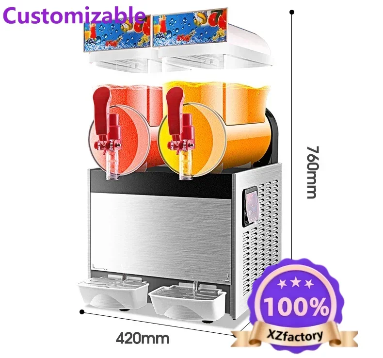 Factory Direct 2026 Top RatedCommercial Double Tanks Cylinders Slush Drink Machine Cold Drink Machine Smoothies Ice Slush Maker