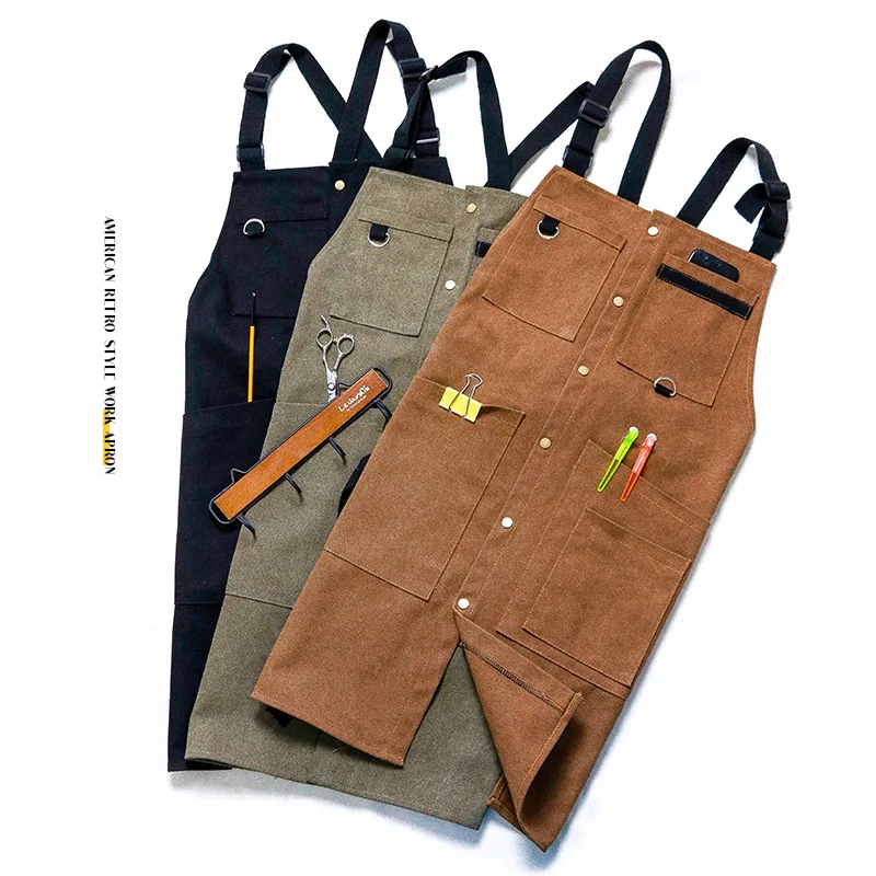 Outdoor Originality Apron Multi-functional Pocket Hairdresser Woodworking Overalls Repair Machinist Tools Waterproof Long Apron