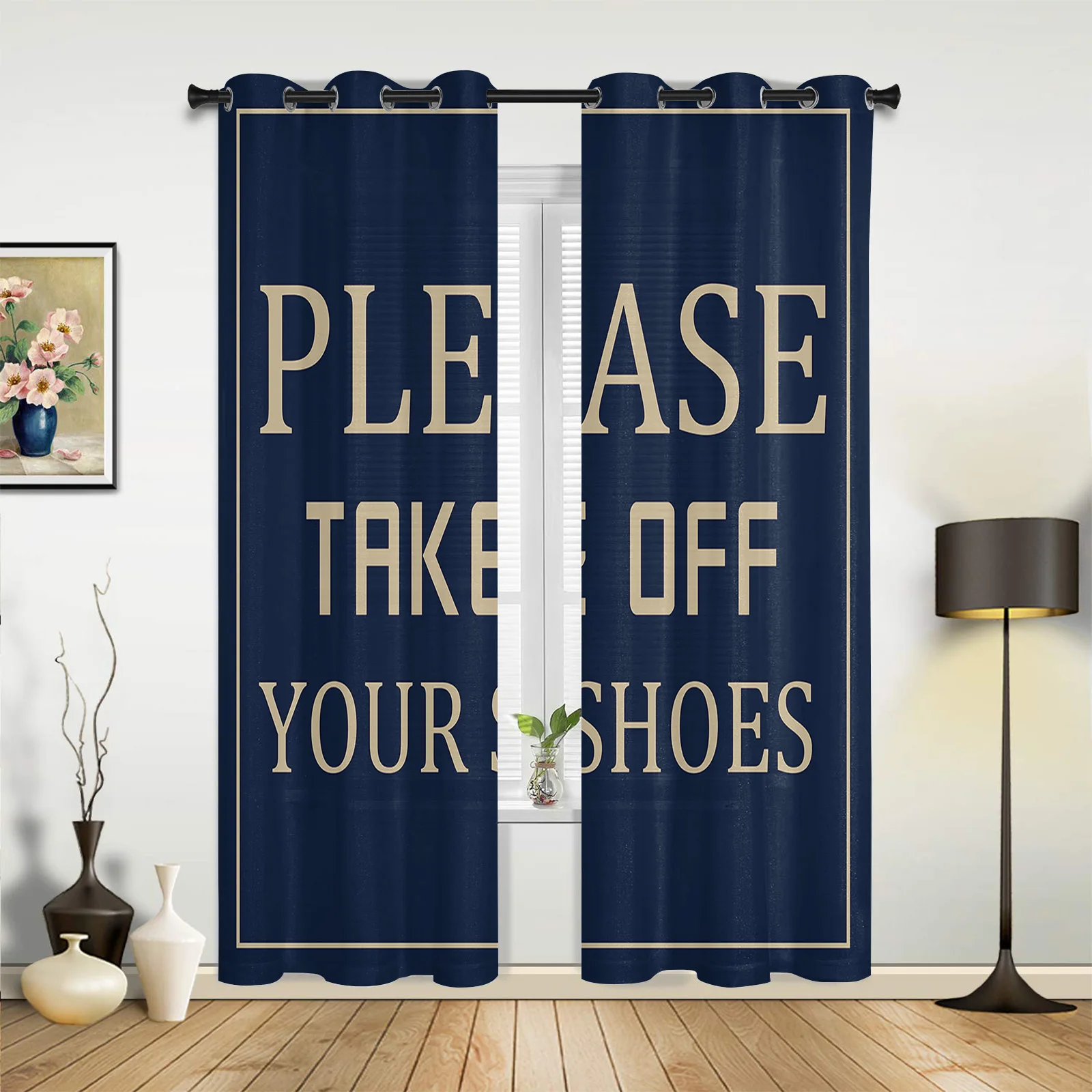 Please Take Off Your Shoes Window Curtains In The Living Room Kitchen Window Curtains Drapes Printed Window for Bedroom