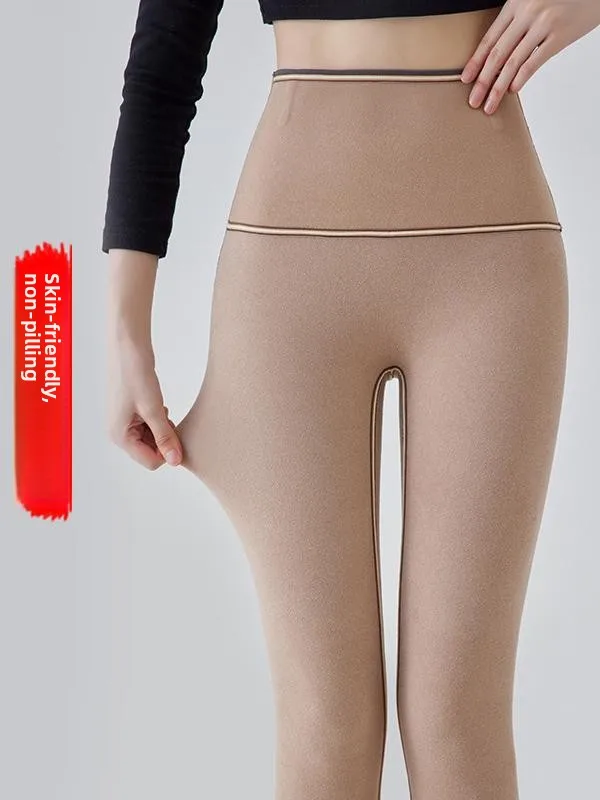 Calças de Yoga Thiened Fce para Mulheres, Calças Esportivas de Outono e Inverno, Modelagem Slim para Abdômen, Tamanho Grande, Camada Base