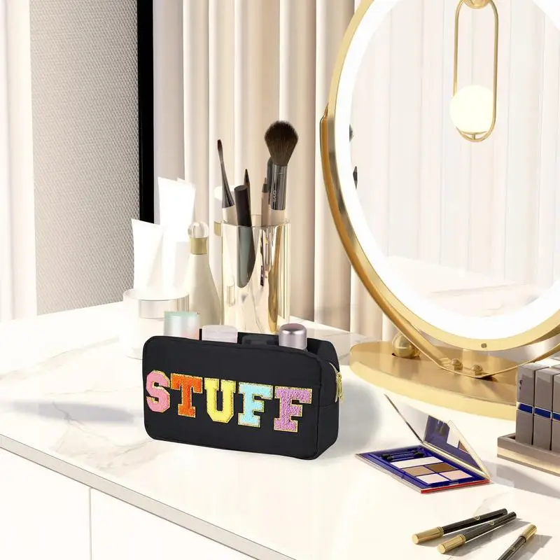 Letter Cosmetic Bag Portable Alphabet Cosmetic Bag Travel Toiletry Bag For Men And Women For Business Trips Long-Distance Road