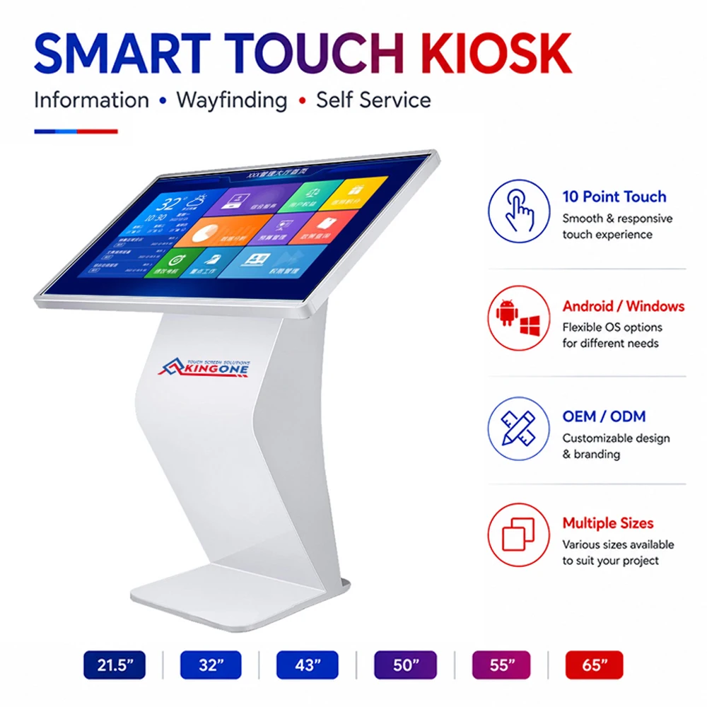 Information Kiosk PC Self-Service Business Floor Stand Digital Signage Panel Event Interactive Directory Kiosk