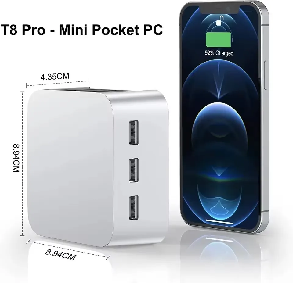 SZIMO Pocket MINI PC T8 PLUS DDR5 8G 16G Dual LAN Support 4K Triple Display N95/N100 Quad Core For Win11 Handheld Micro PC