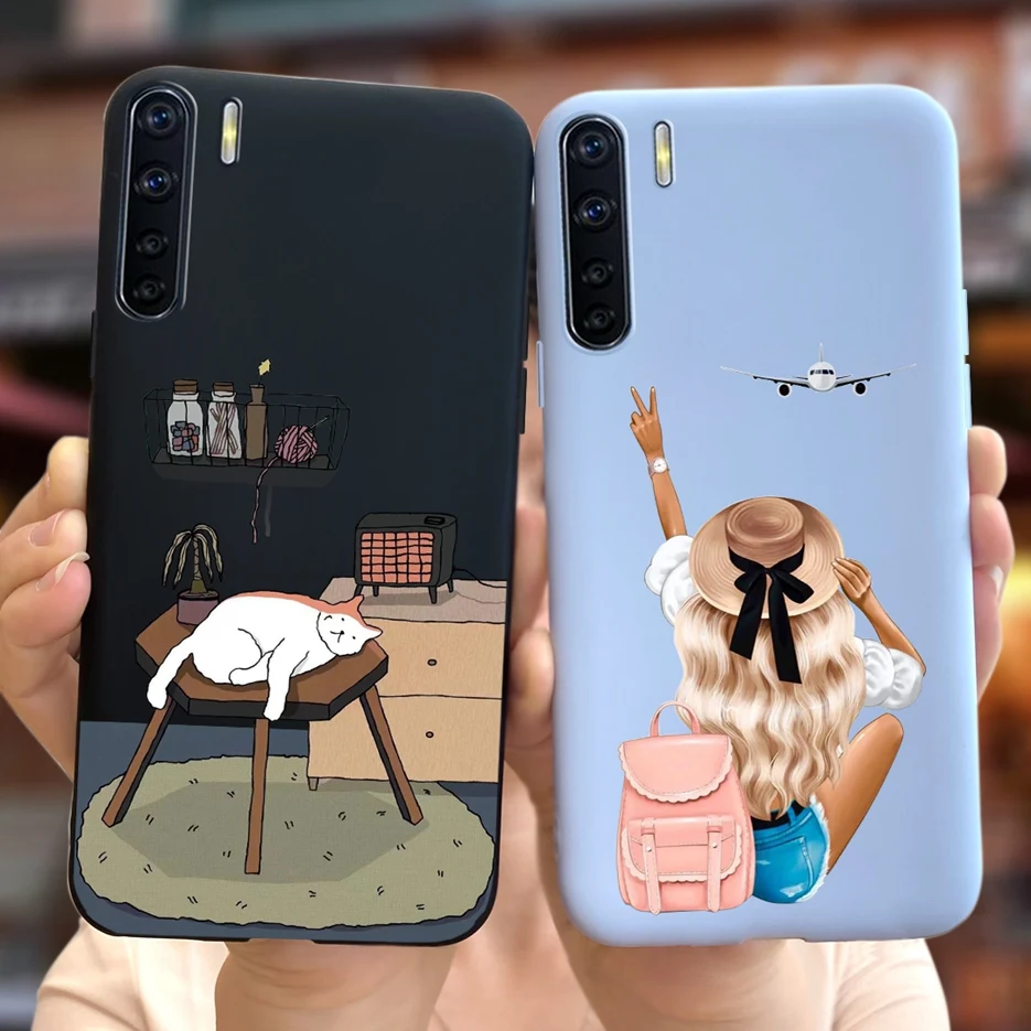 For Oppo A91 Case Oppo Reno3 CPH2043 Cute Astronauts Cartoon Cover Soft TPU Phone Case For Oppo F15 Reno 3 OppoA91 Fundas Bumper