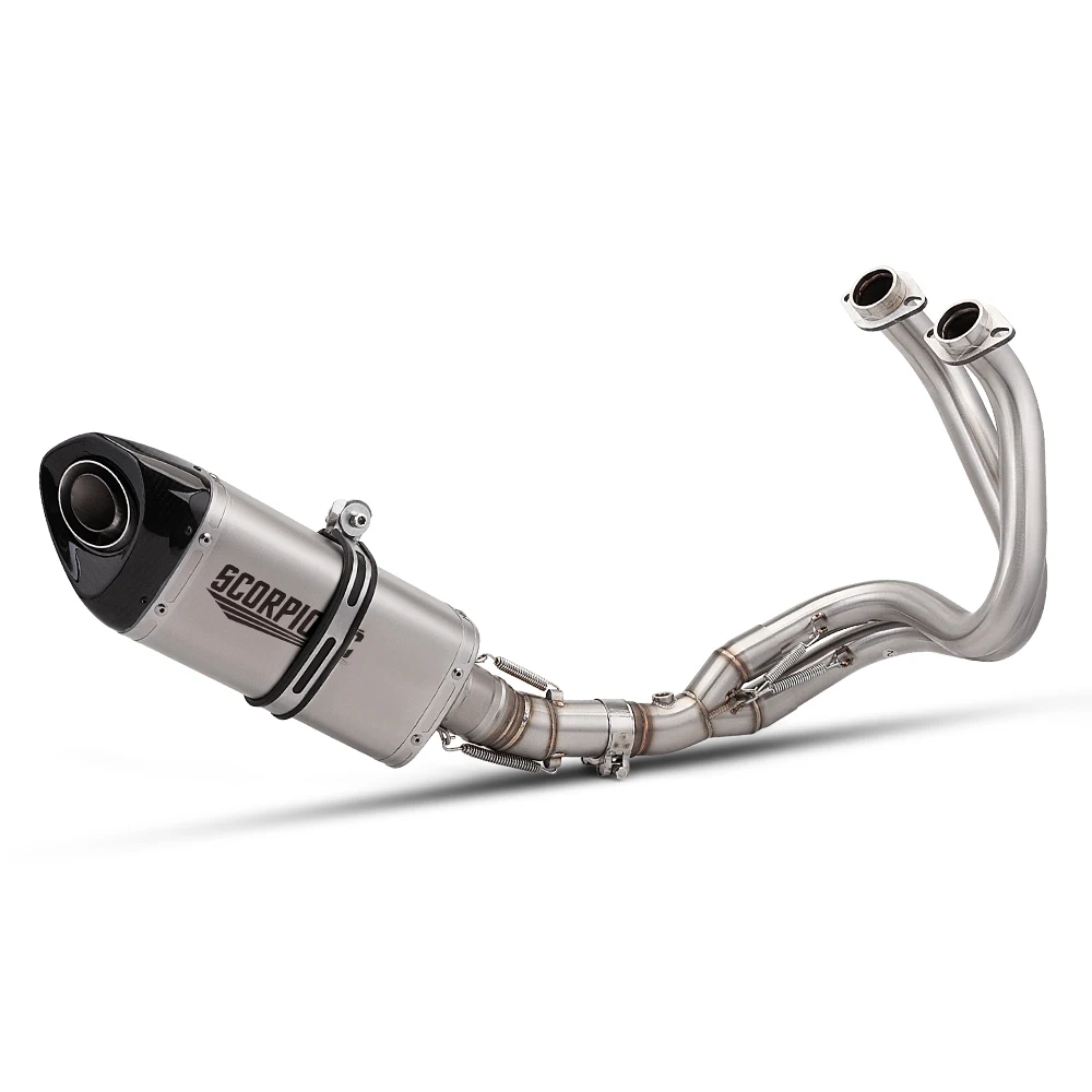 

Motorcycle Full Exhaust System for Kawasaki ER6N Versys 650 Z650 Ninja 650 2012-2026, Dual Sensors Front Connection Link Pipe