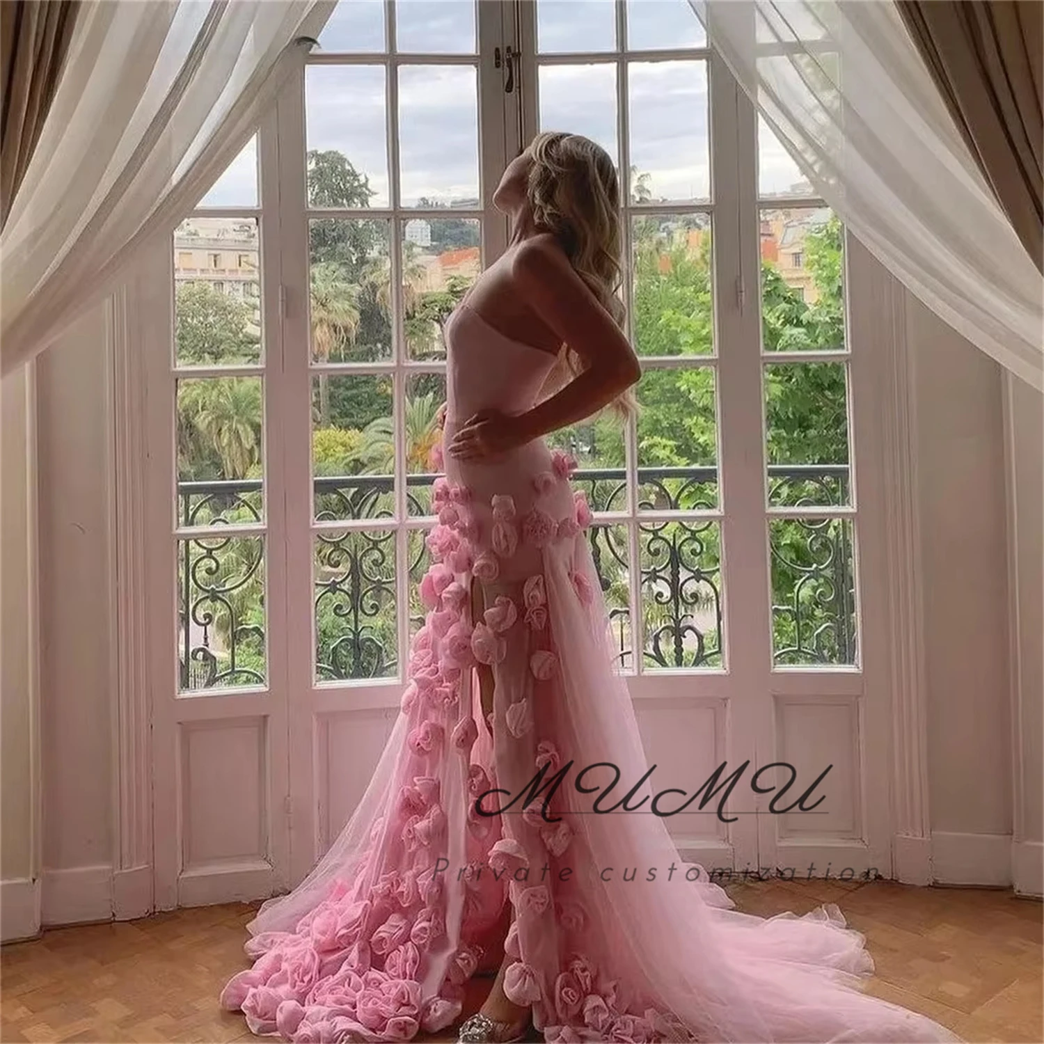 فساتين حفلات أنيقة مخصصة من MuMu 2025 فساتين زفاف فيخترنيا للحفلات فساتين سهرة نسائية وردي للحفلات الراقصة