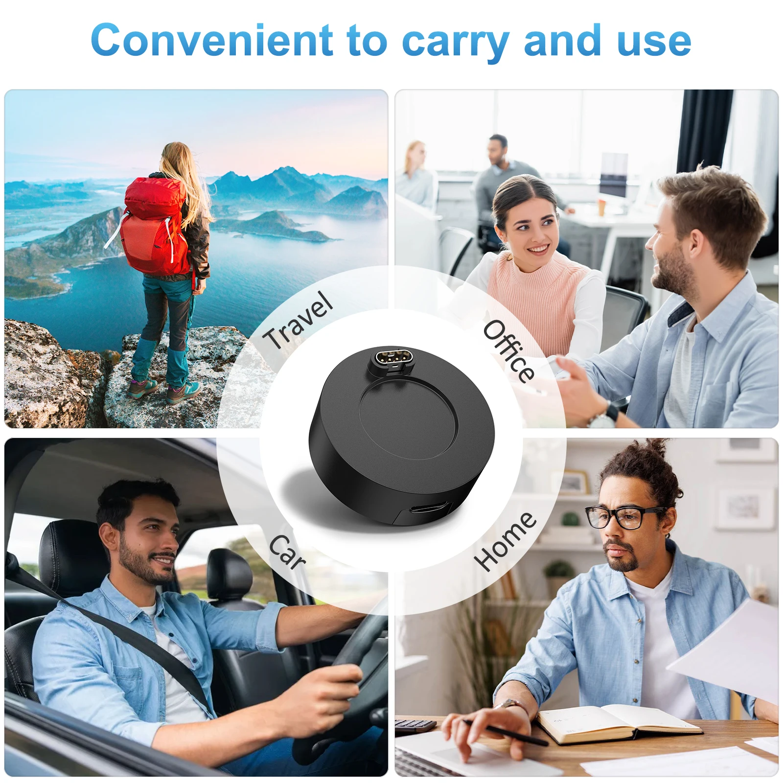 Imagen 7: Cargador de reloj de un solo cabezal para Garmin Instinct 2, Venu2/VenuSq2/3/3S, Fenix 5/6/7, Vivoactive4/4S/3, base de carga para Forerunner 945