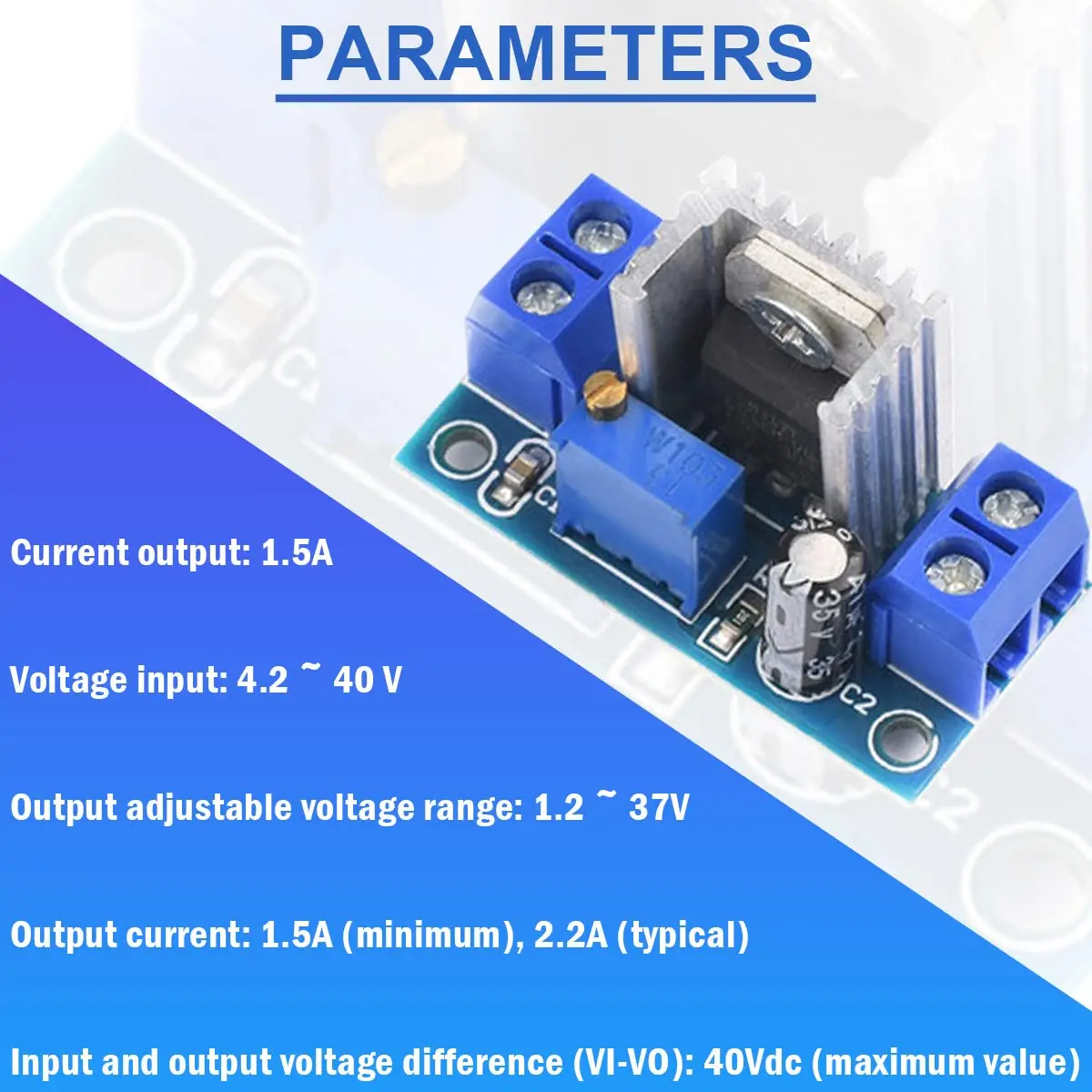 LM317 Adjustable Regulator Power Supply Module DC-DC Buck Converter Linear Step-Down Voltage Regulator Circuit Board for Ardunio