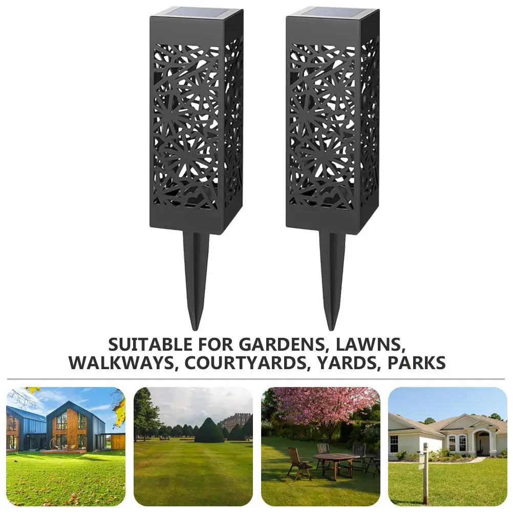 

2Pcs Solar Lawn Light Premium Material Energy Saving Ideal for Patios Paths Gardens Outdoor Lighting Ground Plug Solar Lamp