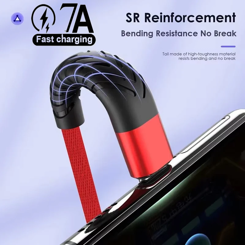 

100W USB To Type C Super Fast Charging Cable Mobile Phone Charger Cable For Samsung Huawei Xiaomi 0.25m 1m 2m 3m Nylon Data Cord