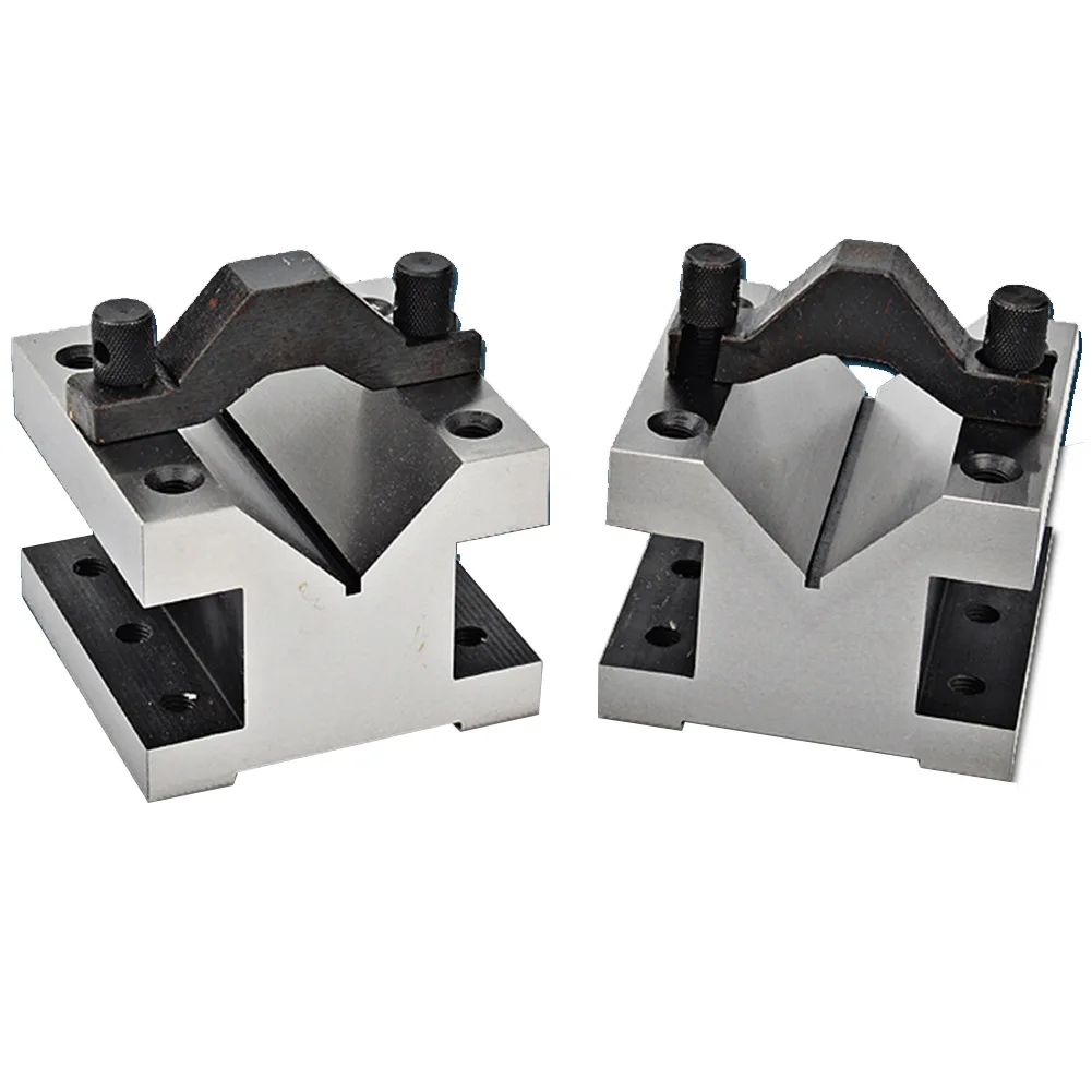 

Clamp V-shaped Block Pairs Precision Testing Tool V-block 90 ° Grounding Hardened Steel Measure Milling Machine