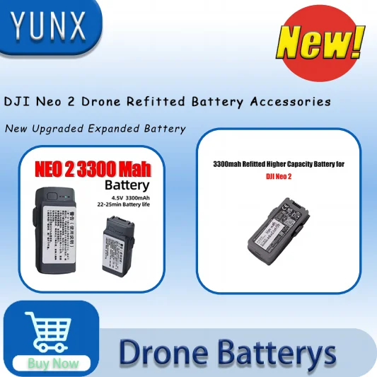 

Новая аккумуляторная батарея повышенной емкости 3300 мАч для DJI Neo 2, 25 минут полета, аксессуары для дрона Neo 2