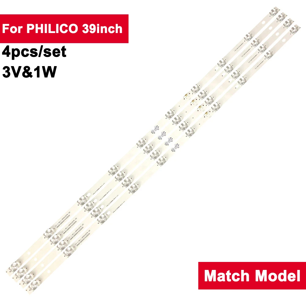 

3V 1W 740mm Led Backlights Strips For PHILICO 39inch 39N91GM04X10-C0033 4Pcs/Set Backlight Led Tv Repair Parts 39N91GM04X10-C003