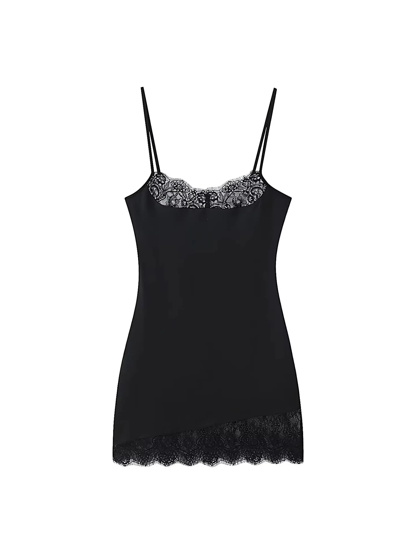 

Withered Fashionable And Minimalist Suspender Lace Patchwork Dress Woman Clothes Dress Elegant Party Dresses
