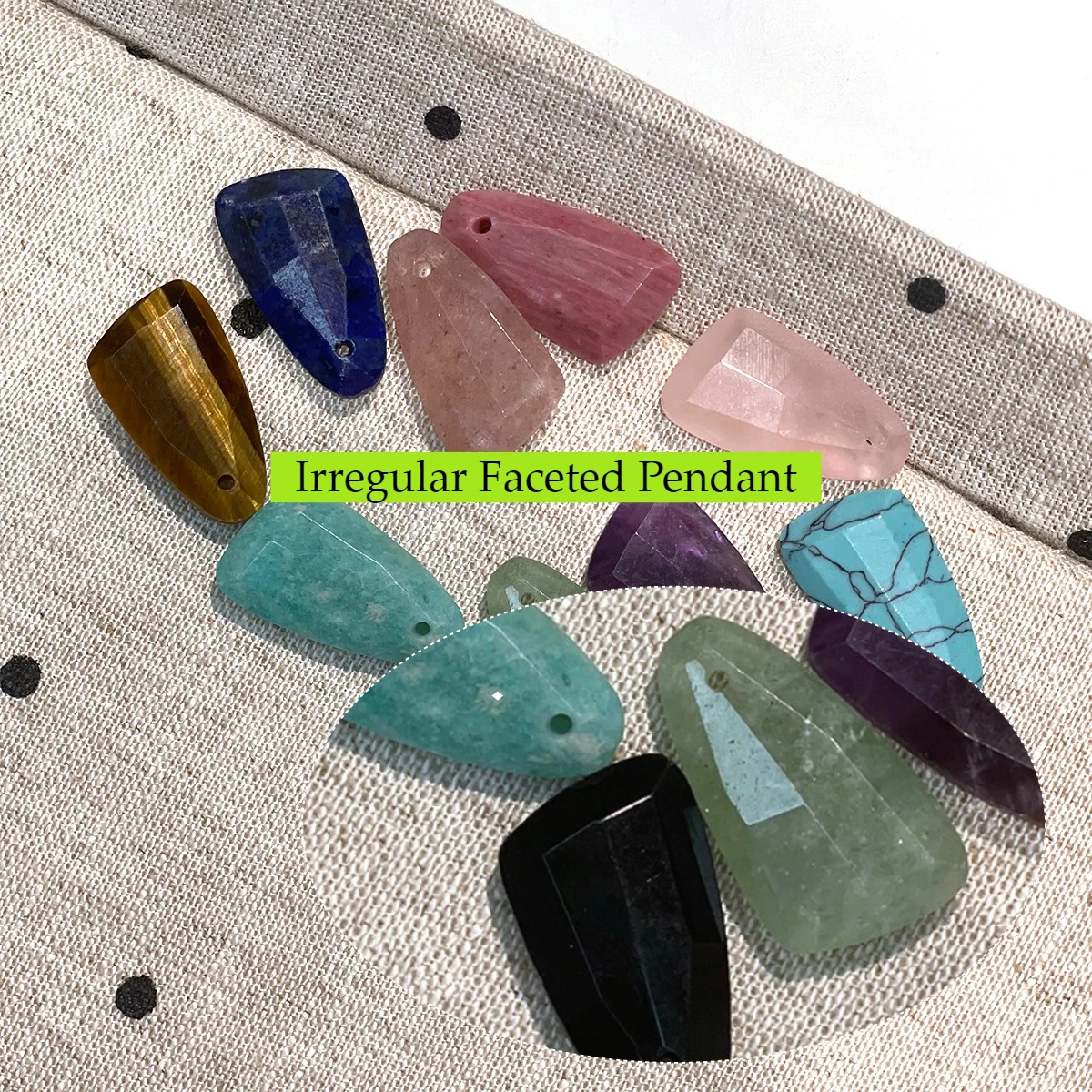 2 Stücke Facettierter Trapezförmiger Naturstein-Anhänger 12x22mm für Schmuckherstellung DIY Halskette Armband Ohrringe Zubehör – Detail 1